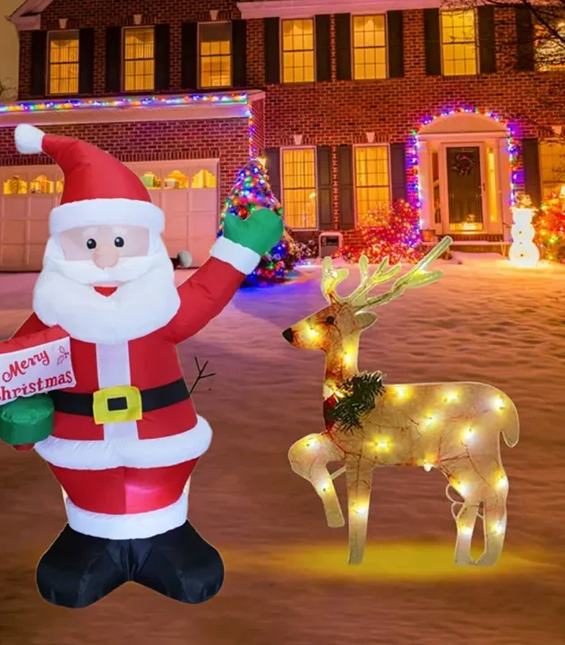 deda mraz na naduvavanje s rgb led svetlom za spoljašnju dekoraciju euroshop