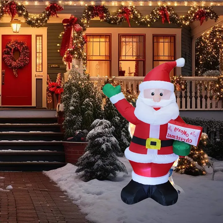 deda mraz sa rgb sijalicama na naduvavanje za prazničnu dekoraciju euroshop