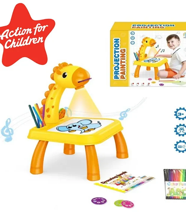 projektor za crtanje zuti sa slajdovima i flomasterima euroshop