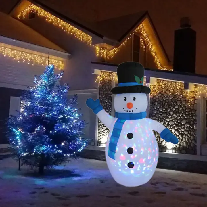 sneško belić s naduvavanjem i rgb svetlom za bajkovite praznike euroshop