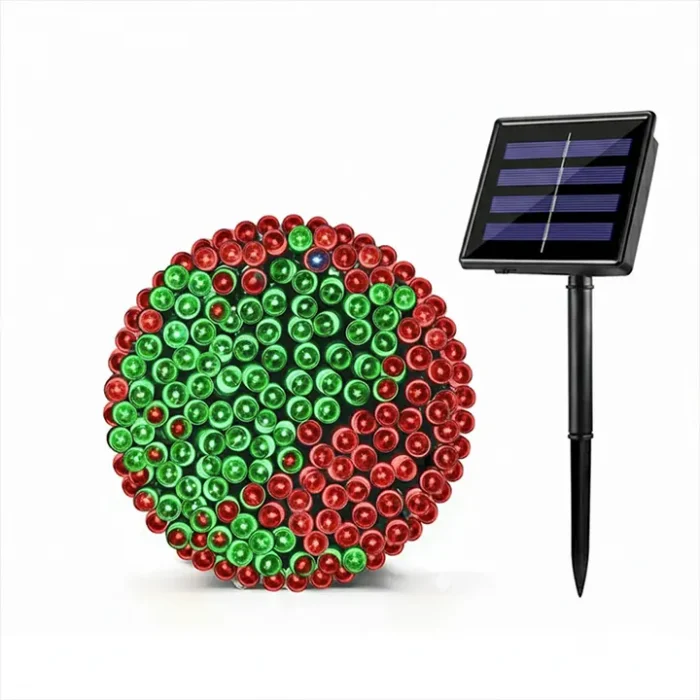 Ukrasne solarne lampice crveno zelene boje ulepšavaju dom, dvorište i proslave