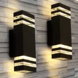 fasadna zidna lampa crna stil 1 za terase i balkone s led sijalicama euroshop