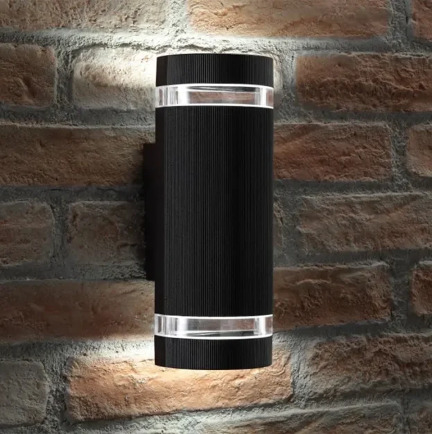 fasadna zidna lampa crna stil 2 za eksterijer i balkon sa dva grla e27 euroshop