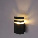 fasadna zidna lampa crna stil 3 s napajanjem 220v i ip65 zastitom za vodootpornost euroshop