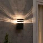 fasadna zidna lampa crna stil 3 za balkon terasu i dvorište s led sijalicama euroshop