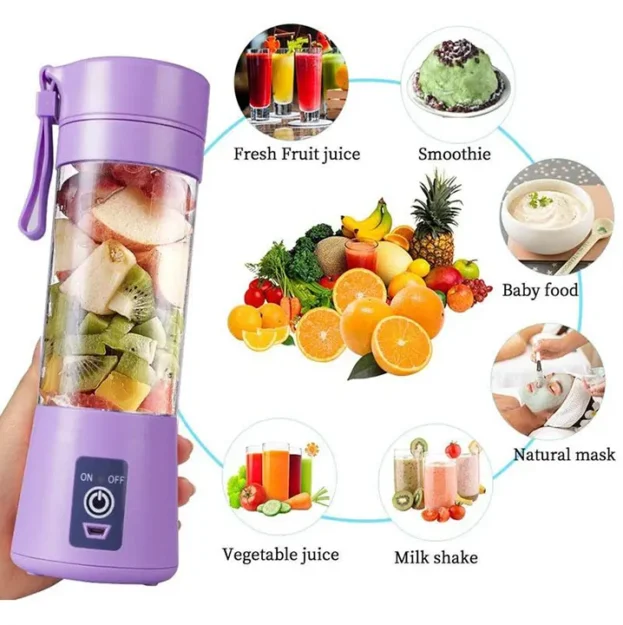 punjivi mini blender sve boje sa 380ml zapreminom i 22000 obrtaja euroshop