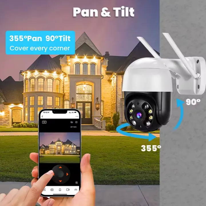 wifi kamera a8 crna sa povezivanjem na wifi mrežu i pametnim noćnim vidom euroshop