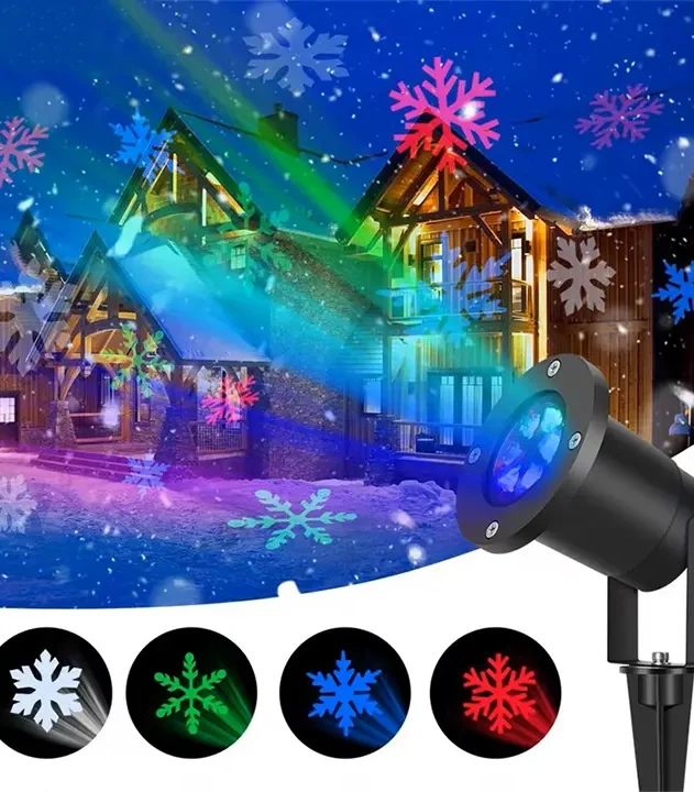 novogodisnji rgb projektor sa sarenim pahuljama euroshop