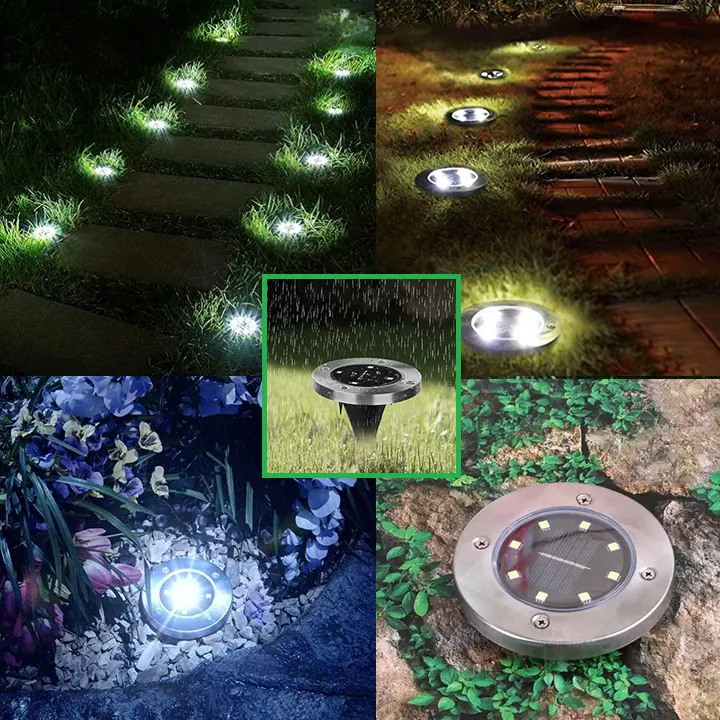 solarne disk led lampe set 4 kom osvetljenje dvorista basta euroshop