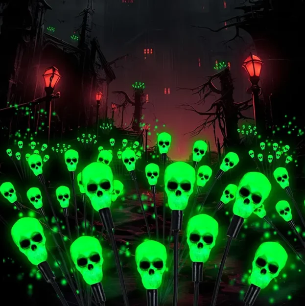 Halloween lampe s kostur glavama zelena led svetlost euroshop