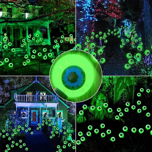 Halloween lampe sa ocima zelena svetlost solarno napajanje euroshop