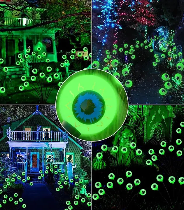 Halloween lampe sa ocima zelena svetlost solarno napajanje euroshop