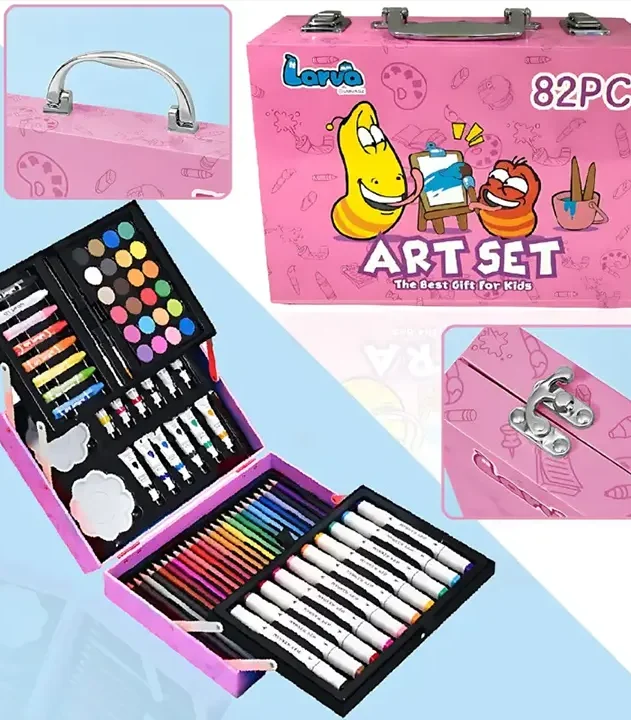 set za bojenje metalni kofer 82 dela rozi komplet euroshop