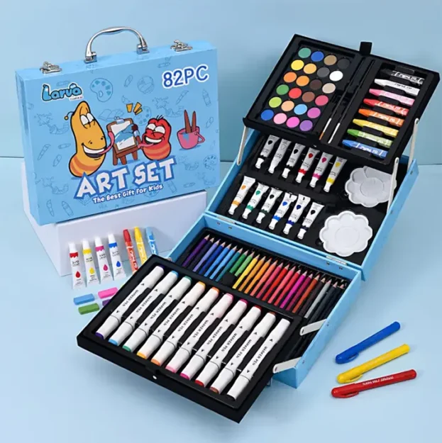 set za bojenje u metalnom koferu 82 dela plavi euroshop