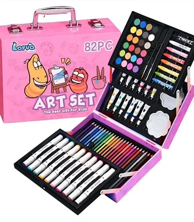 set za bojenje u metalnom koferu 82 dela rozi euroshop