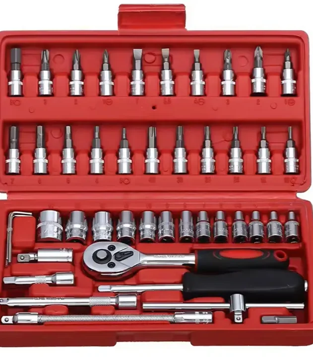 set nasadnih i torex kljuceva 46 delova crveni kofer euroshop