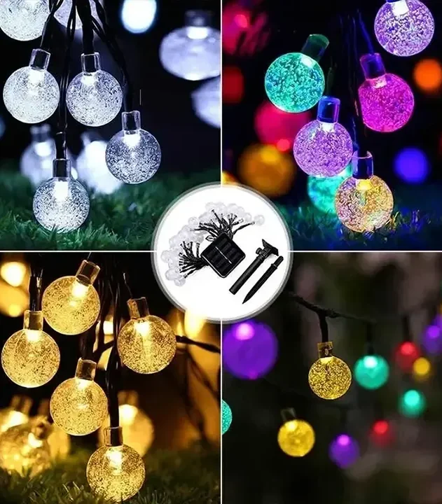 solarni led niz kuglica sarene bele žute euroshop