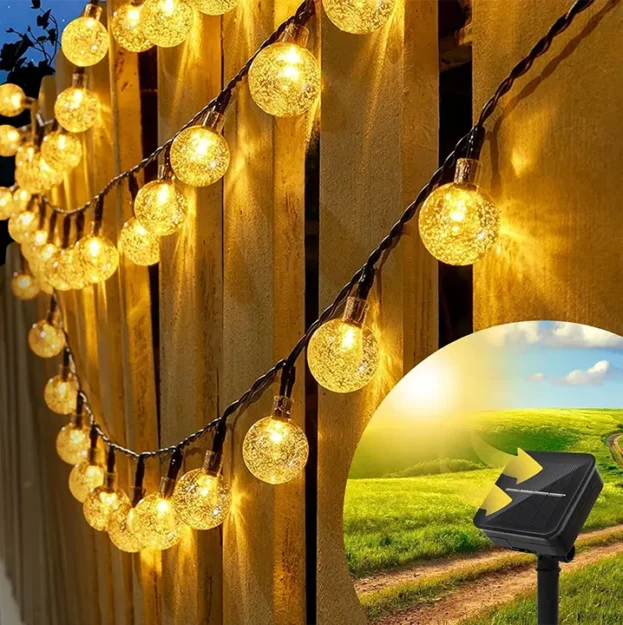solarni niz zute kuglice lampice euroshop