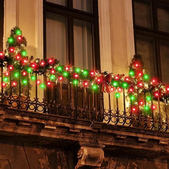 Dekor svetla za dvorište u zelenoj i crvenoj boji; ip65 vodootporna rasveta spolja za celogodišnju upotrebu.