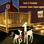 Fleksibilne solarne lampice žuta boja u crevu 20m lako se oblikuju i postavljaju