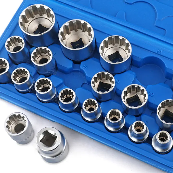 Gedore 8 do 32mm u kompletu od 19 kom; brza selekcija dimenzija i hex spline torx kompatibilno u radu