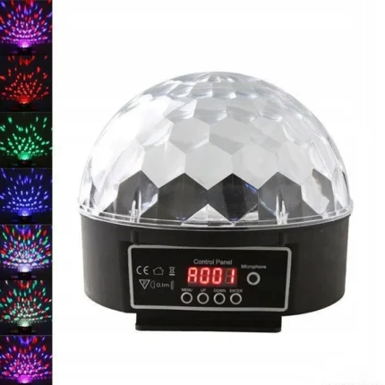 Led disko kugla sa rotirajućim LightShow efektom iscrtava šare po plafonu i zidovima; rasveta za žurke u svakom prostoru