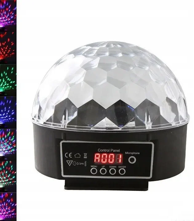 Led disko kugla sa rotirajućim LightShow efektom iscrtava šare po plafonu i zidovima; rasveta za žurke u svakom prostoru
