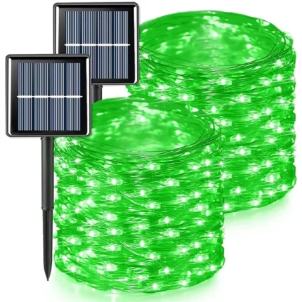Led zelene lampice 10m u dvorištu, topao zeleni sjaj uz osam režima pamti mod za miran, prijatan večernji ambijent