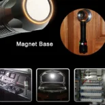 Punjiva kamp lampa set sa mrežnim i auto punjačem; lampa sa punjačem spremna za put