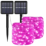 roze solarne lampice 10m dekoracija dvorista euroshop