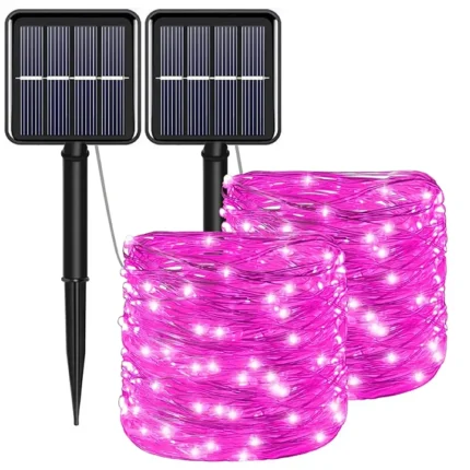 roze solarne lampice 10m dekoracija dvorista euroshop