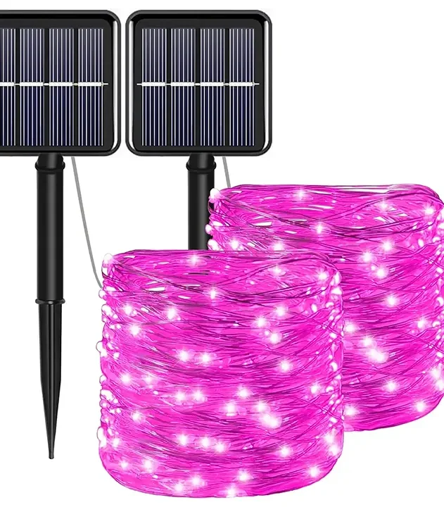 roze solarne lampice 10m dekoracija dvorista euroshop