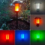 Solarni fenjer 5u1 sa pet režima rada pruža plamen, belo i šareno svetlo za vrt i terasu
