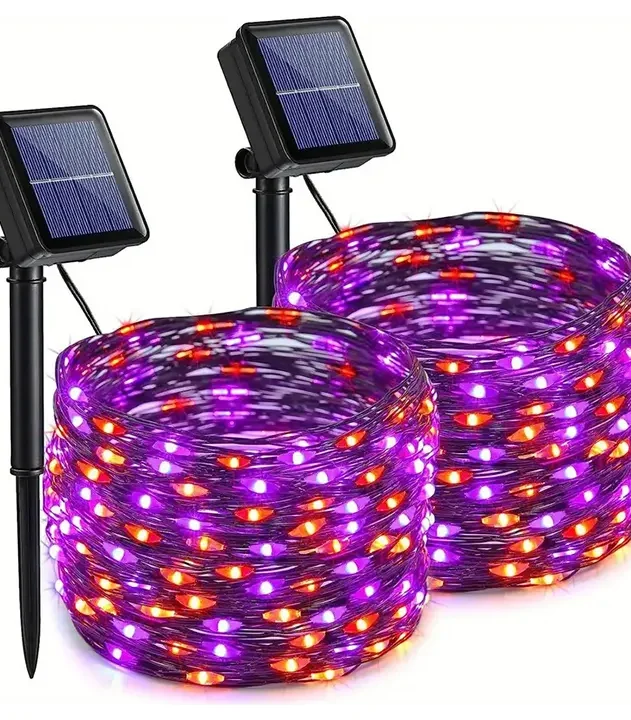 Solarne sijalice diode ljubičasto narandzasta 30m dvobojni niz za terase i ograde; ljubičasto-narandžasti niz za svečan ambijent