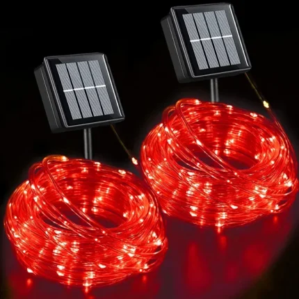 Solarne sijalice u crevu 10m crvena pružaju romantičan i svečan sjaj u prostoru