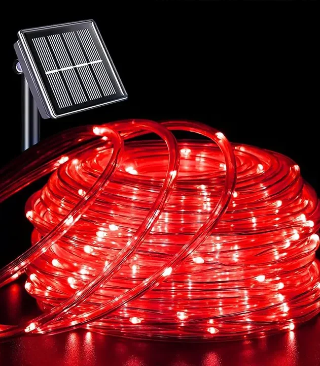 Solarne sijalice u crevu 20m crvena stvaraju romantičnu i toplu atmosferu