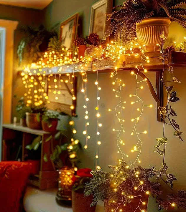 Solarne vilinske lampice 5m žuta boja sa 100 LED sijalica pružaju toplo svetlo