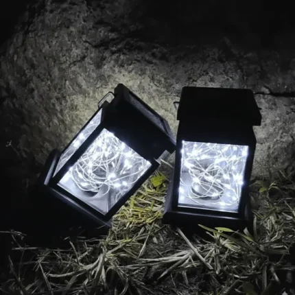 Solarni baštenski fenjer beli za dekor eksterijera