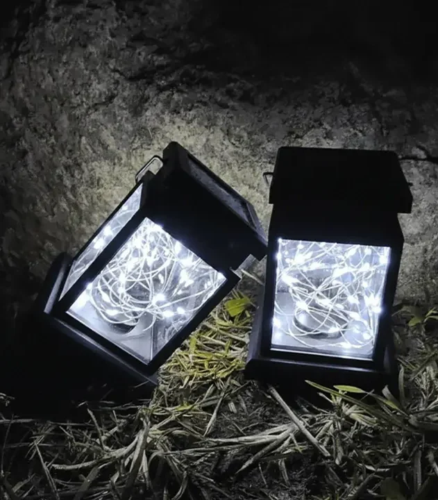 Solarni baštenski fenjer beli za dekor eksterijera