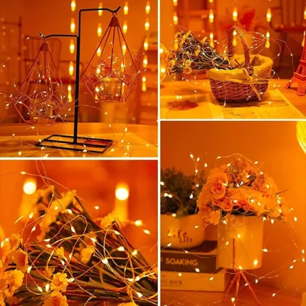 Spoljne narandžaste lampice za ogradu i terasu; lampice za terasu narandžaste stvaraju meke linije