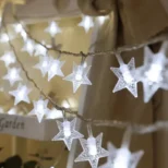 Spoljne svetlosne dekoracije u obliku belih lampica idealne su za praznike i romantične večeri