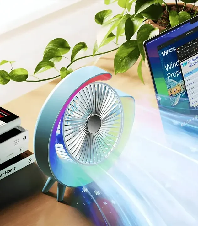 Stoni ventilator RGB lampa stvara prijatno ambijentalno osvetljenje