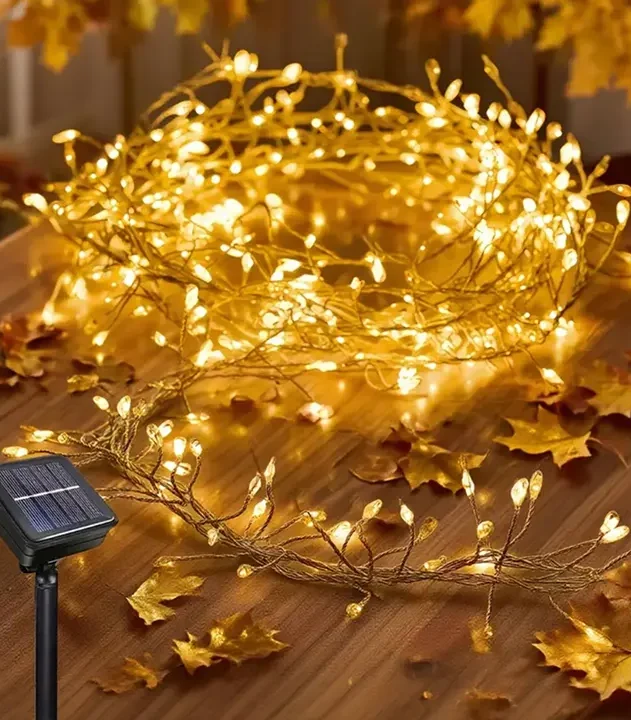 Vilinske solarne sijalice žute 5m stvaraju bajkovitu i romantičnu atmosferu