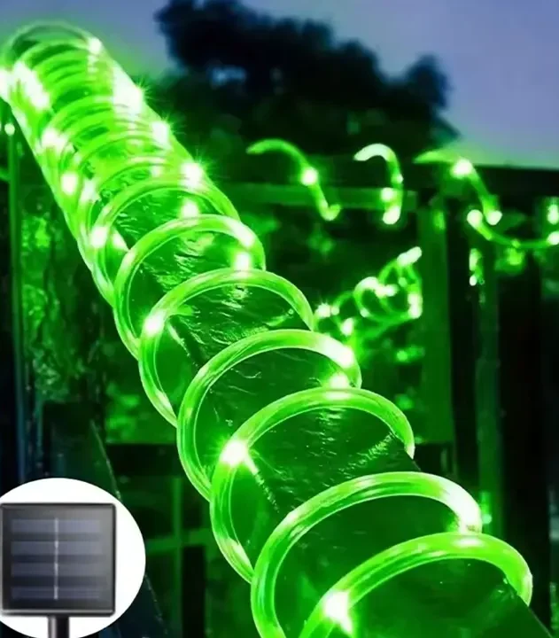 Zelene solarne lampice u crevu dužine 10m rade na solarnu energiju i štede struju