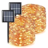 Solarne sijalice žuta 30m duž staze; žute solarne lampice 30m ujednačeno osvetljavaju dvorište bez kablova