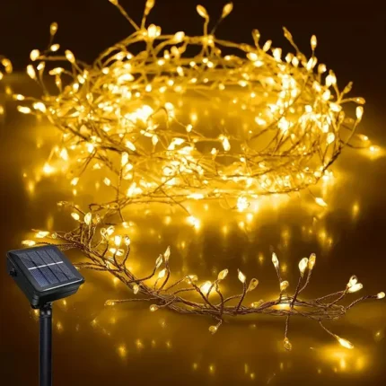 Žute solarne vilinske lampice sa fleksibilnom žicom lako se oblikuju i postavljaju