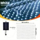 Dekorativna solarna mreža sa belim LED svetlom stvara prazničnu i romantičnu atmosferu