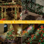 Dekorativne solarne sijalice 100 LED crveno zelene boje savršene su za prazničnu dekoraciju