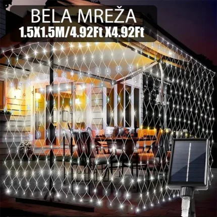 Solarna LED bela mreža za dekoraciju unosi svečani ambijent u dom i dvorište