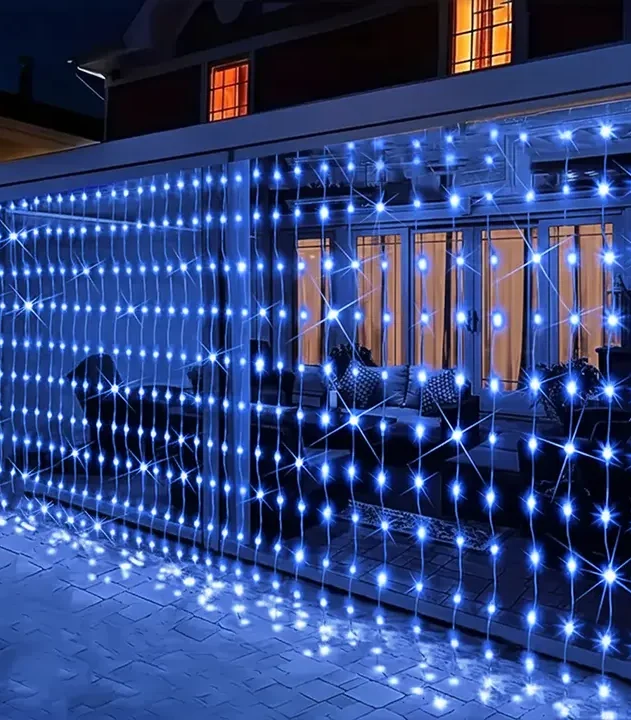 Solarne LED plave zavese 3x3m idealne su za svečane i romantične dekoracije